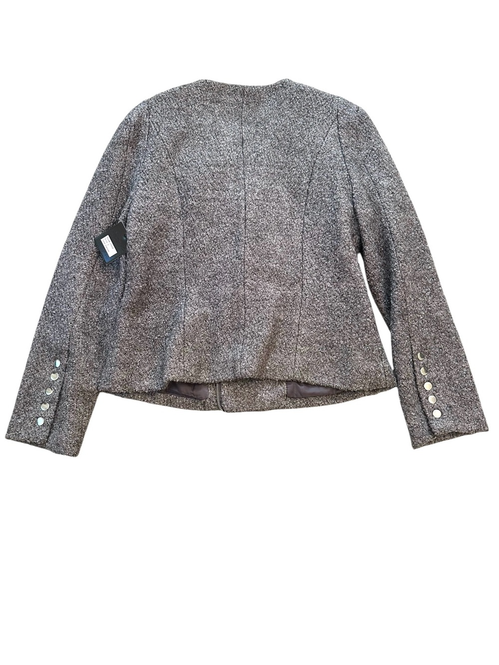 Luii Boucle Moto Jacket Gray size Large - Picture 2 of 14
